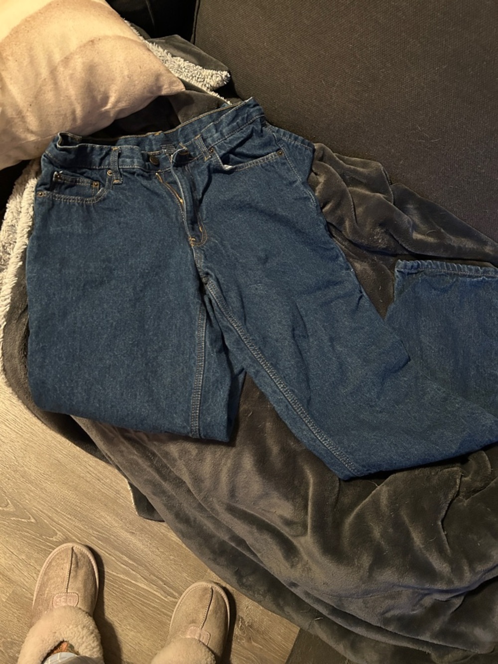 Men's Blue Denim flannel lined work or casual Jeans